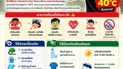 เทศบาลตำบลโชคชัย ขอส่งความห่วงใยถึงทุกท่าน ☀️ ร้อนนี้…ระวัง “ฮีทสโตรก” อันตรายถึงชีวิต!